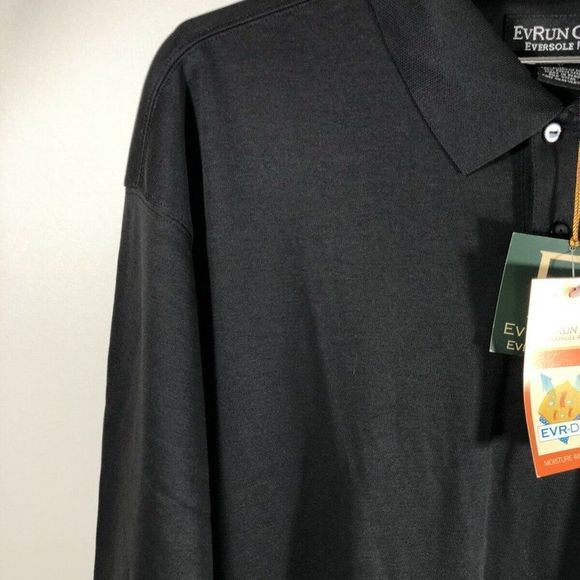 EVRUN GOLF Eversole Run Mens Polo Golf Shirt BLACK - Picture 4 of 12